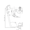 Ab und Überlauf System inkl. Siphon für Nostalgie Badewanne Venedig, Paris, Milano - Altgold