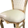 Barock Esszimmerstuhl Creme / Gold mit Bling Bling Glitzersteinen - Limited Edition