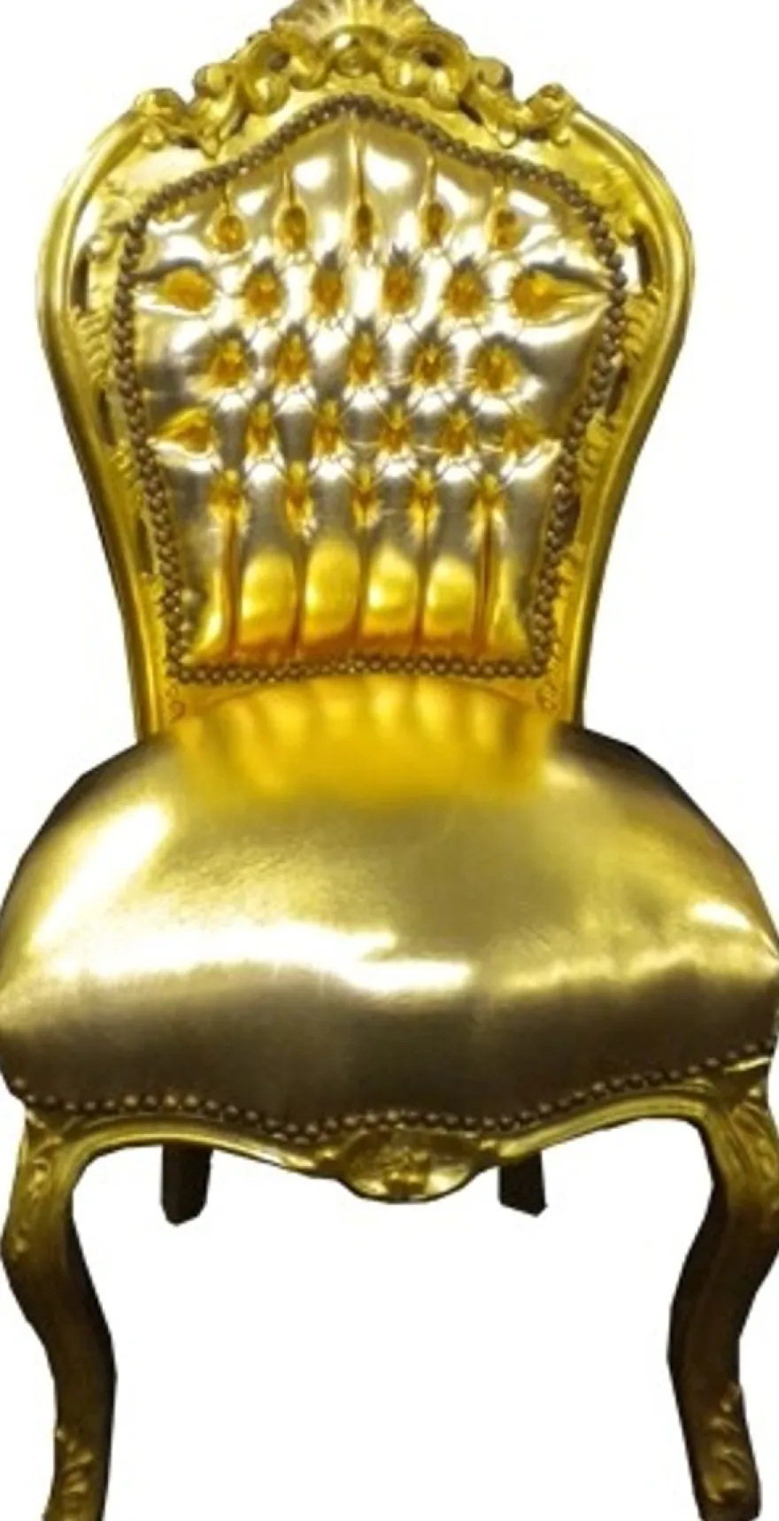 Barock Esszimmer Stuhl Gold / Gold