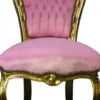 Barock Esszimmer Stuhl Rosa / Gold Bling Bling Steine
