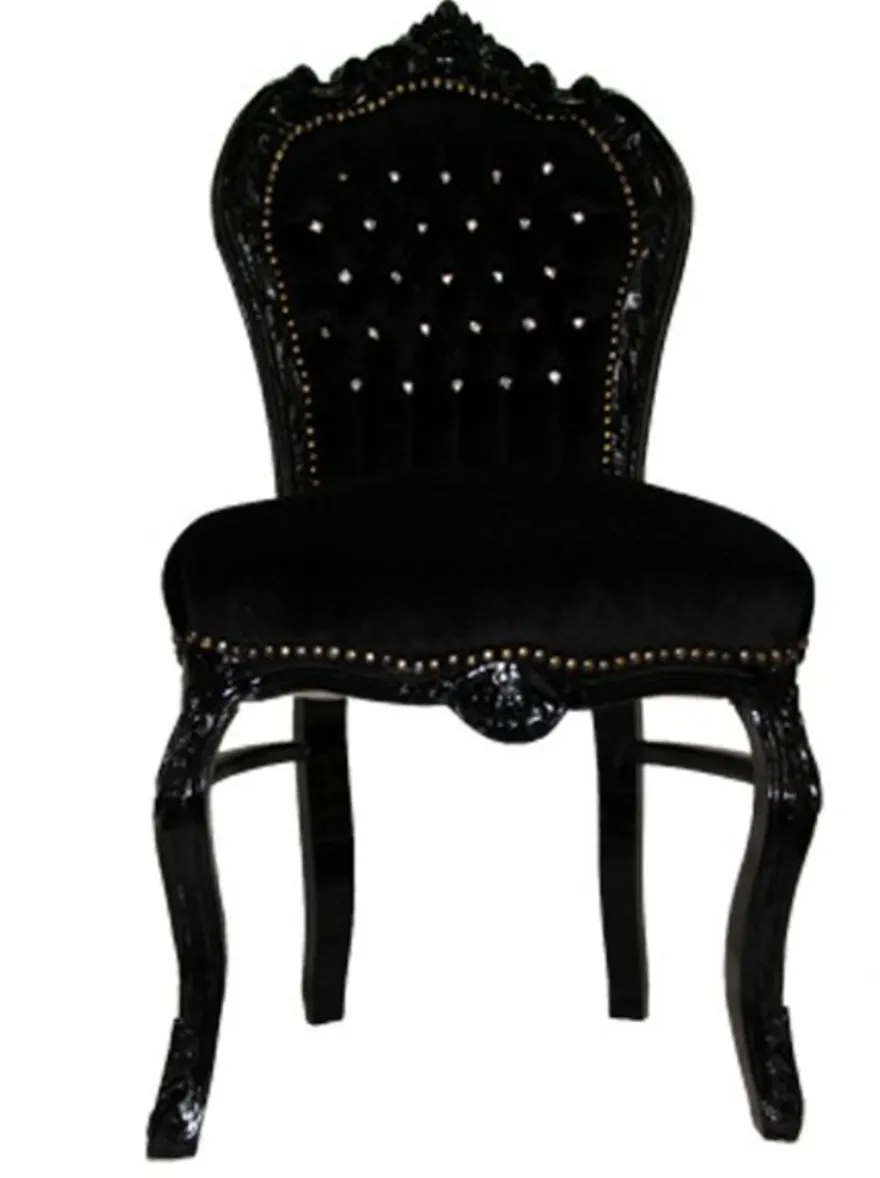 Barock Esszimmer Stuhl Schwarz / Schwarz Bling Bling
