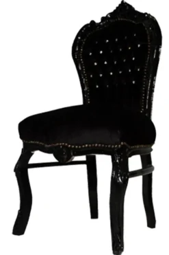 Barock Esszimmer Stuhl Schwarz / Schwarz Bling Bling