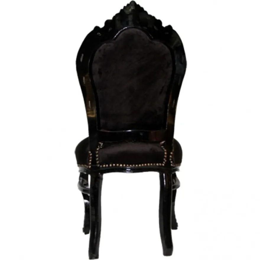 Barock Esszimmer Stuhl Schwarz / Schwarz Bling Bling