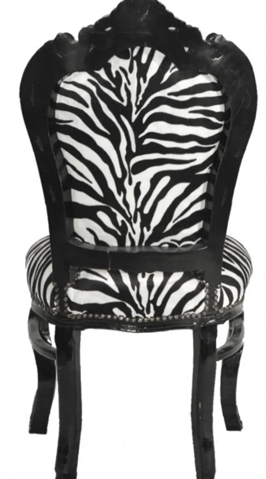 Barock Esszimmer Stuhl Zebra / Schwarz