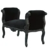Barock Schemel Hocker Schwarz / Schwarz - Sitzbank