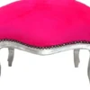 Barock Sitzhocker Pink / Silber Medium