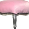 Barock Sitzhocker Rosa / Silber Medium