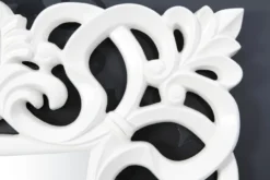 Barock Wandspiegel Weiss Antik, Höhe 76 cm, Breite 76 cm, Edel & Prunkvoll