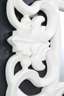 Barock Wandspiegel Weiss Antik, Höhe 76 cm, Breite 76 cm, Edel & Prunkvoll