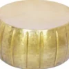 Casa Padrino Aluminium Couchtisch Gold Ø 65 x H. 31 cm - Runder Wohnzimmertisch im orientalischen Stil - Wohnzimmer Möbel