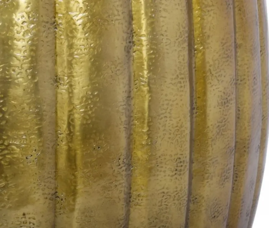 Casa Padrino Aluminium Couchtisch Gold Ø 65 x H. 31 cm - Runder Wohnzimmertisch im orientalischen Stil - Wohnzimmer Möbel