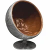 Casa Padrino Aluminium Leder Drehsessel Silber / Braun H. 120 cm - Aluminium Möbel