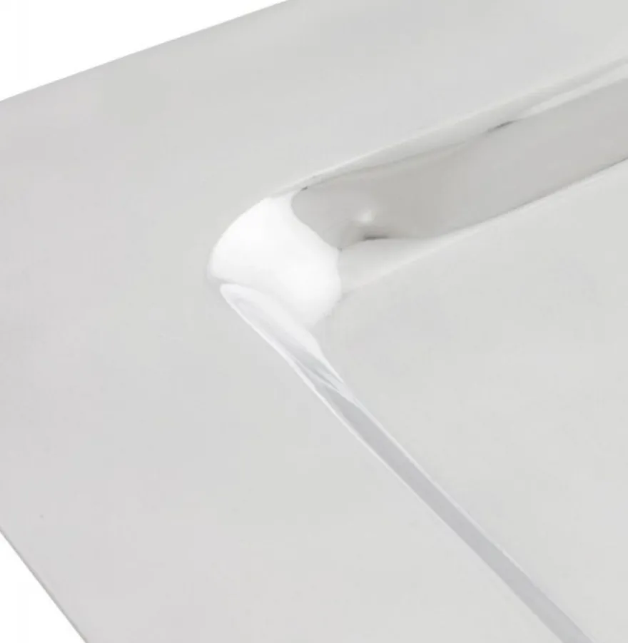 Casa Padrino Aluminium Schale Rechteckig 50 x 46 cm - Designer Obstschale in Silber