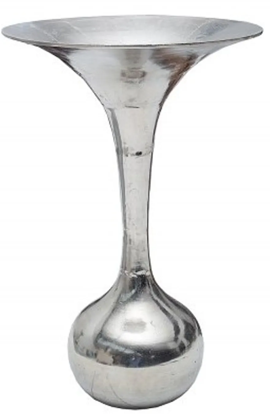 Casa Padrino Antik Stil Barock Blumenvase Raw Aluminium 90cm - Pflanzentopf - Hotel Dekoration - Blumengefäss Standvase