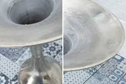 Casa Padrino Antik Stil Barock Blumenvase Raw Aluminium 90cm - Pflanzentopf - Hotel Dekoration - Blumengefäss Standvase
