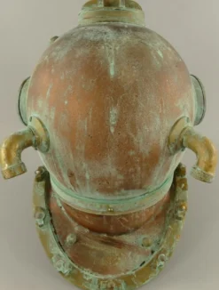 Casa Padrino Antik Stil Deko Taucherhelm Kupfer brüniert / Messing / Antik Grün 42 x 35 x H. 47 cm - Wohnzimmer Deko - Schreibtisch Deko - Luxus Deko - Deko Accessoires