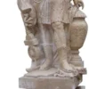Casa Padrino Antik Stil Marmor Skulptur Römer auf Säule linke Seite Beige H. 280 cm