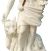 Casa Padrino antik Stil Marmor Skulptur Römer und Hund Creme / Rot H. 100 cm