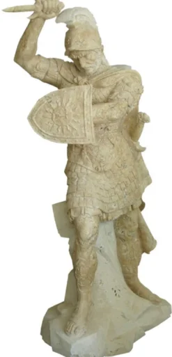 Casa Padrino Antik Stil Marmor Skulptur römischer Soldat rechts Beige / Grau H. 210 cm