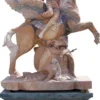 Casa Padrino Antik Stil Marmor Skulptur Linke Seite Beige / Blau H. 260 cm - Riesige Garten Figur