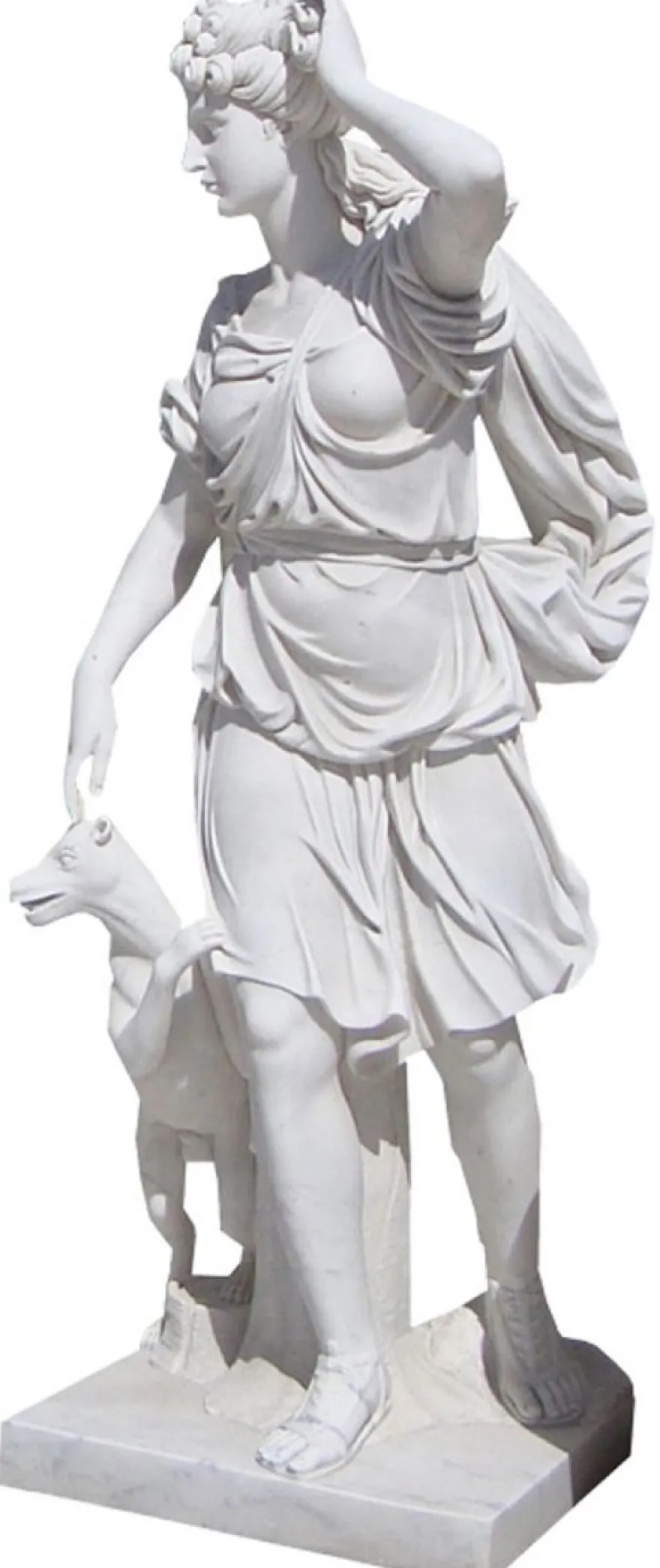 Casa Padrino Antik Stil Marmor Garten Deko Skulptur Römerin Grau H. 160 cm