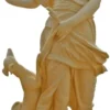 Casa Padrino Antik Stil Marmor Skulptur Frau mit Hund Beige H. 200 cm