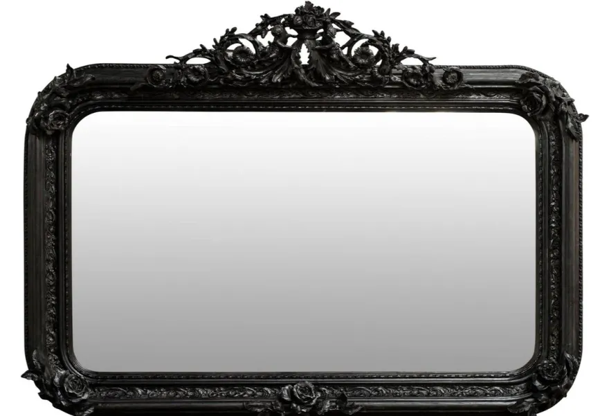 Casa Padrino Antik Stil Wandspiegel Schwarz 142 x H. 100 cm - Barock Möbel