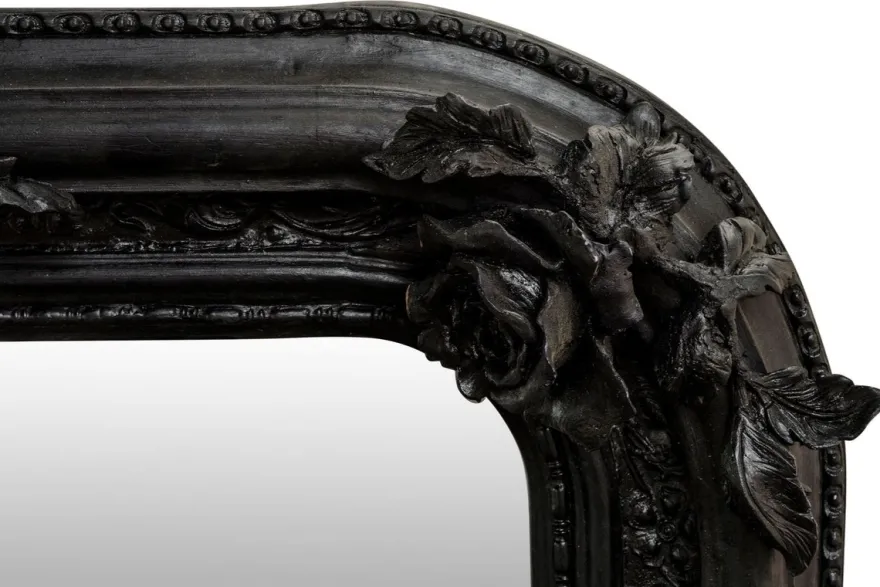 Casa Padrino Antik Stil Wandspiegel Schwarz 142 x H. 100 cm - Barock Möbel