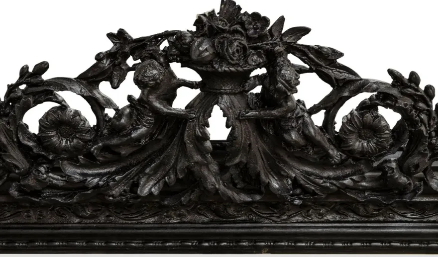 Casa Padrino Antik Stil Wandspiegel Schwarz 142 x H. 100 cm - Barock Möbel