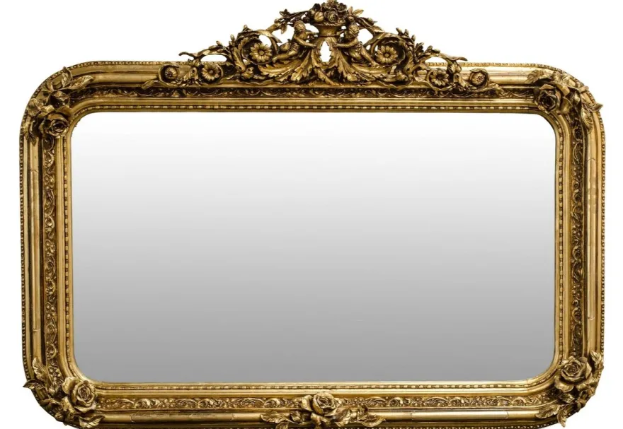 Casa Padrino Antik Stil Wandspiegel Gold 142 x H. 100 cm - Barock Möbel