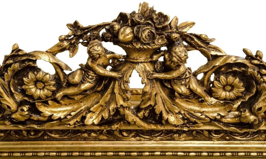 Casa Padrino Antik Stil Wandspiegel Gold 142 x H. 100 cm - Barock Möbel
