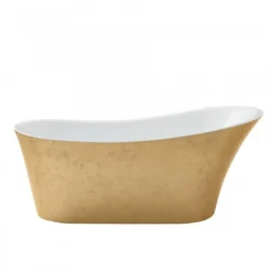 Casa Padrino Art Deco Badewanne freistehend Gold 1710 mm - Freistehende Retro Antik Jugendstil Badewanne