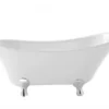 Casa Padrino Art Deco Badewanne freistehend Weiß 1550 mm - Retro Antik Badewanne im Jugendstil Design