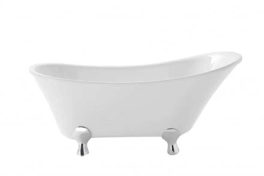 Casa Padrino Art Deco Badewanne freistehend Weiß 1550 mm - Retro Antik Badewanne im Jugendstil Design