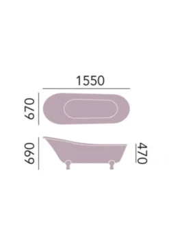Casa Padrino Art Deco Badewanne freistehend Weiß 1550 mm - Retro Antik Badewanne im Jugendstil Design