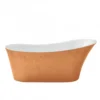 Casa Padrino Art Deco Badewanne freistehend Kupfereffekt 1710 mm - Luxuriöse Retro Wanne in Metallic Kupfer und Weiß