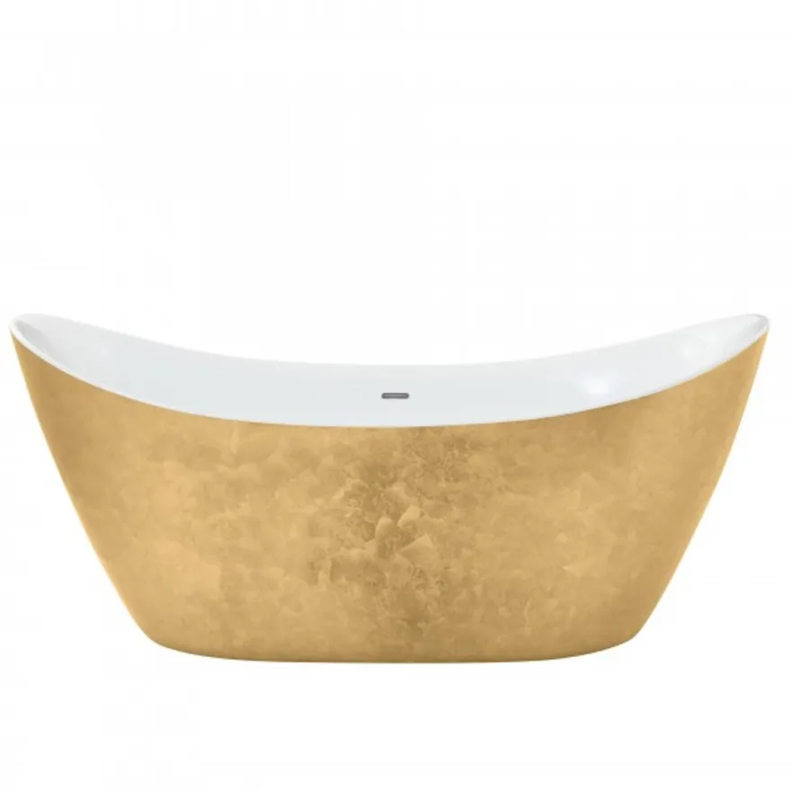 Casa Padrino Art Deco Badewanne freistehend Gold Modell He-Hyl 1730mm - Freistehende Retro Antik Jugendstil Badewanne