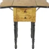 Casa Padrino Art Deco Beistelltisch mit 2 Schubladen Vogelaugenahorn Hellbraun / Schwarz 40 x 30 x H. 75 cm - Art Deco Wohnzimmer Möbel
