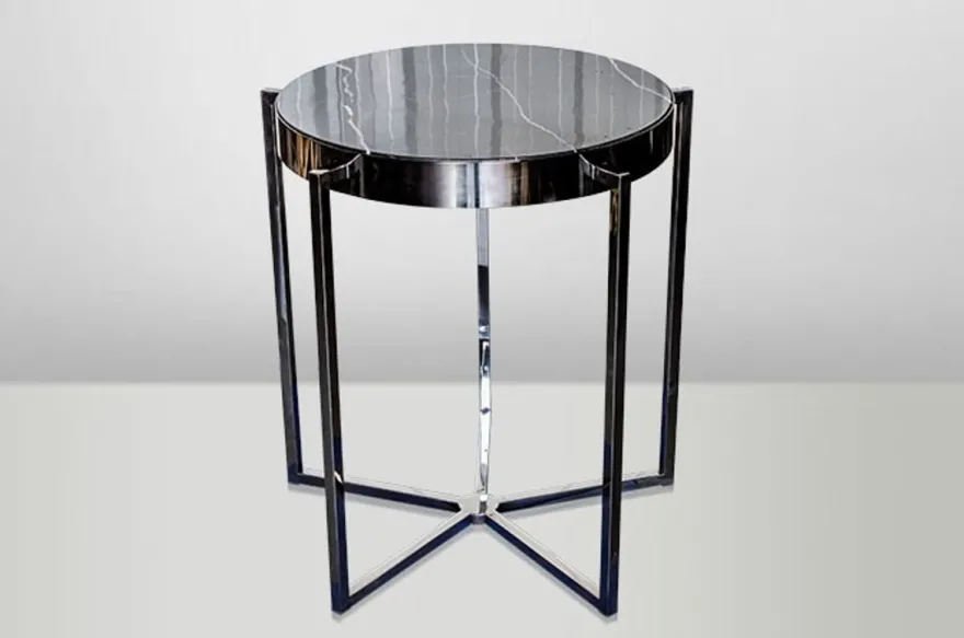 Casa Padrino Art Deco Beistelltisch Schwarz Metall / Marmor 65 x 65 cm - Jugendstil Tisch - Möbel Blumentisch