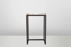 Casa Padrino Art Deco Beistelltisch aus Onyx und Metall 40 x 27 x 65 cm - Jugendstil Blumentisch