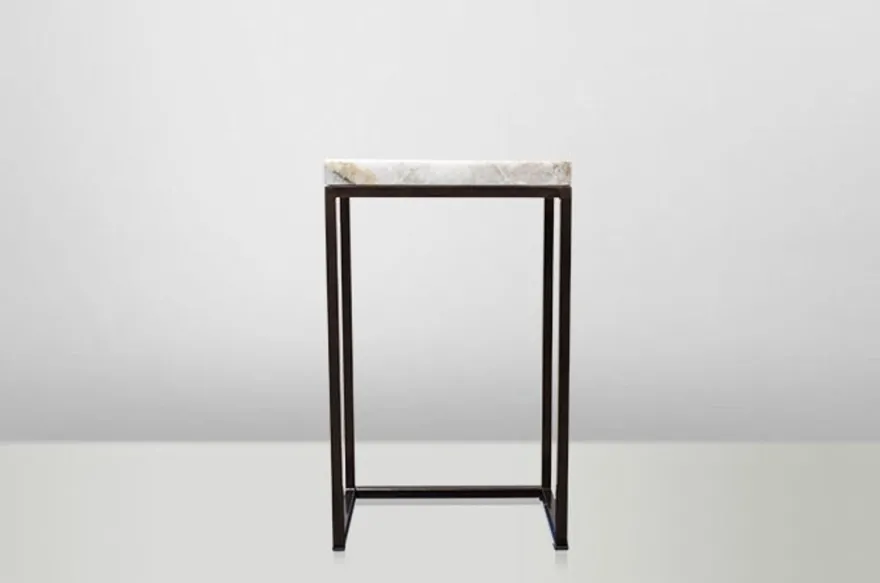 Casa Padrino Art Deco Beistelltisch aus Onyx und Metall 40 x 27 x 65 cm - Jugendstil Blumentisch