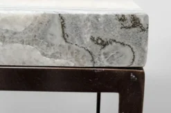 Casa Padrino Art Deco Beistelltisch Onyx / Metall 80 x 50 x 40 cm - Jugendstil Couchtisch