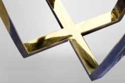 Casa Padrino Art Deco Beistelltisch Gold Metall / Marmor 35 x 35 cm - Jugendstil Tisch - Blumentisch