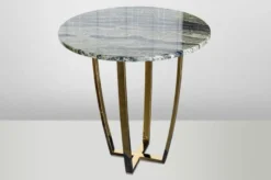 Casa Padrino Art Deco Beistelltisch Gold Metall / Marmor 35 x 35 cm - Jugendstil Tisch - Blumentisch