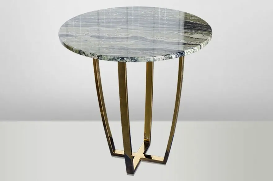 Casa Padrino Art Deco Beistelltisch Gold Metall / Marmor 35 x 35 cm - Jugendstil Tisch - Blumentisch