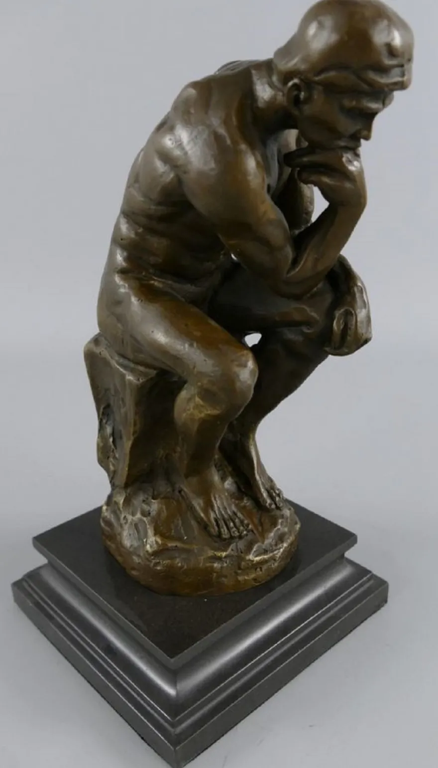 Casa Padrino Art Deco Bronze Deko Figur Der Denker Bronze / Schwarz H. 26 cm