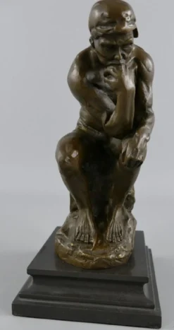 Casa Padrino Art Deco Bronze Deko Figur Der Denker Bronze / Schwarz H. 26 cm