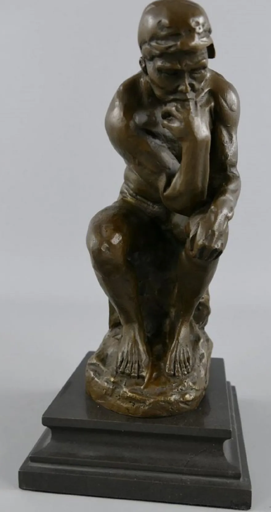 Casa Padrino Art Deco Bronze Deko Figur Der Denker Bronze / Schwarz H. 26 cm