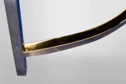 Casa Padrino Art Deco Couchtisch Jugendstil Gold Metall / Marmor 130 x 70 cm