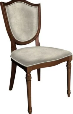 Casa Padrino Art Deco Esszimmerstuhl Silber / Braun - Eleganter Massivholz Stuhl - Art Deco Esszimmer Möbel